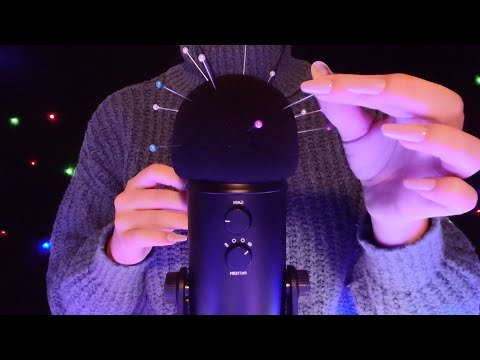 ASMR - Placing & Removing Pins (+ Microphone Scratching) [No Talking]