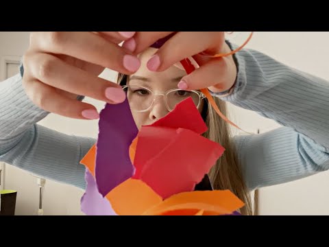 asmr ripping paper and inaudible whispers ~so tingly !