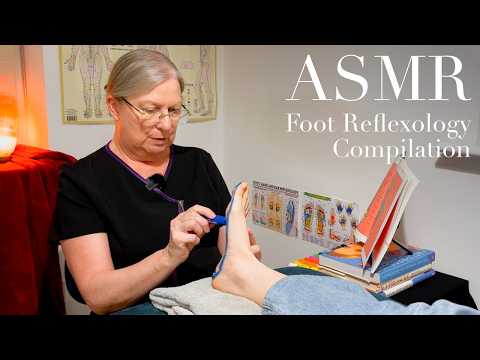 ASMR Feet reflexology tracing and explanations compilation (Unintentional ASMR, Real person ASMR)