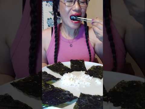 HOW I EAT MY RICE WITH SEAWEED#shortvideo #shortsfeed #shortviral #mukbang #asmar #subscribers