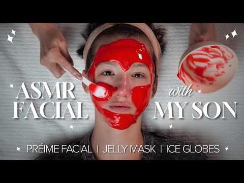 ASMR Face Massage | Giving My Son A Facialb#asmr