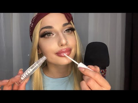 LIPGLOSS APPLICATION ASMR + smacking + mouth sounds #asmr