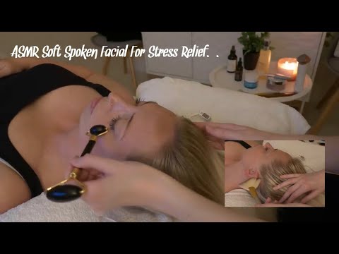 ASMR Real Person Soft Spoken Facial with gentle Ear Massage and Brushing | Scalp Massage.