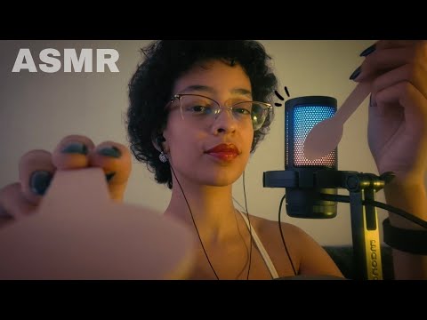 ASMR COM COLHER DE MADEIRA - gatilhos visuais, tapping, sons de boca...