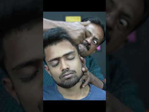The Big Eyes Barber And His Cracking Head Massage ASMR | Neck Crack | Ear Crack #shorts #asmr