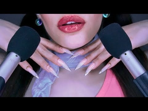 ASMR Ear-to-Ear Mouth Sounds, Rain & Face Tracing with Long Nails (RØDE NT5)