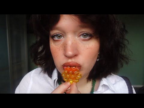 ASMR fake honey eating, no talking (intense mouth sounds)