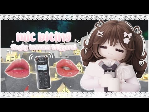 ꒰ roblox asmr 🌸꒱ (nearly) ONE HOUR of pure tascam MIC BITING ♡ layered tascam tingles!
