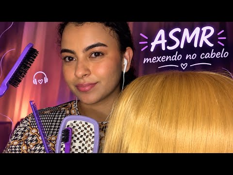 ASMR MEXENDO NO CABELO ATÉ VOCÊ DORMIR 😴 