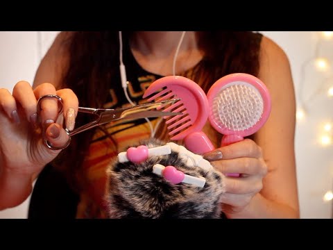 ASMR 💇‍♀️ Brushing, Cutting, Styling Your Hair! 💇‍♀️ (Relaxing Mic Sounds, no talking)