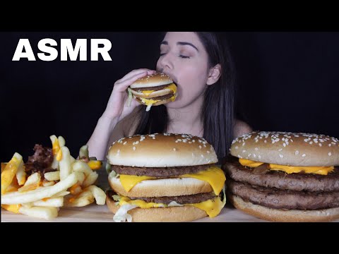 ASMR BIG MAC e DUPLO CHEDDAR + FRITAS MUKBANG | Comendo Eating Sounds Little Cat ASMR