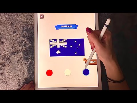 😴 Ipad ASMR - 🏴‍☠️Painting Flags - Clicky Whispers / Mouth Sounds