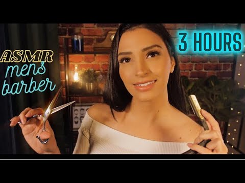 ASMR 3 Hours of Mens Haircut, Shave, Pampering