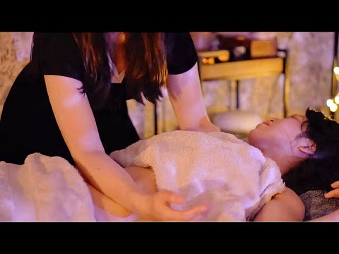 【ASMR】内臓を活性化させるお腹、デコルテ、脇〜ハンドマッサージ／ Japanese sleeping belly,armpit, décolleté massage