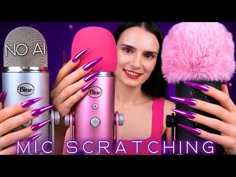ASMR 3 MIC Scratching (Feels Like 3 Hands) 😲 to SLEEP ALL NIGHT 😴 No Talking - ULTRA Long Nails 4K