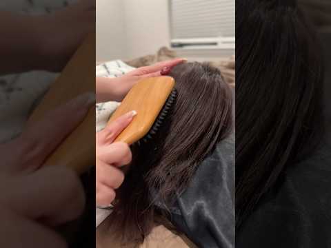 ASMR| Brushing your hair while you lay in bed 🛌😴- #asmr #hair #hairbrushing #satisfying