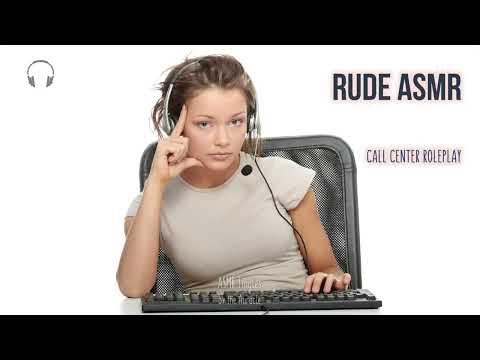 Rude [ASMR] ★ Call Center Roleplay ★ Gum Chewing, Keyboard tapping & mouth sounds [soft spoken]