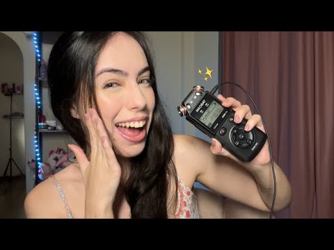 ASMR- UNBOXING NOVO MICROFONE! (Explorando sons no TASCAM DRX05) 