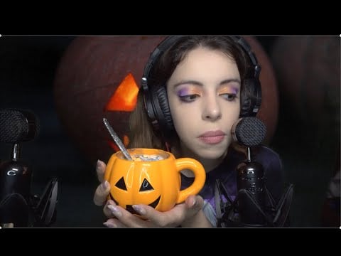 ASMR| COCOA TIME!!! Pumpkin Cup Tapping, Slurping and Whispering |#ASMR #Hotchocolate