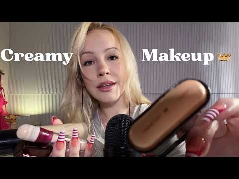 ASMR Creamy makeup application (with mouth sounds)