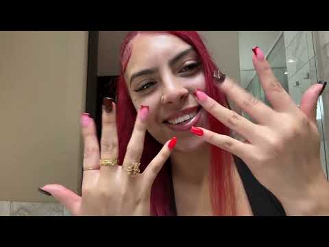 ASMR grwm (putting my lashes on)