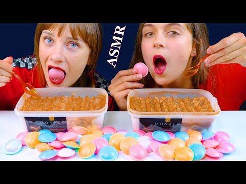 ASMR SATELLITE WAFERS (UFO candy) With CHOCOLATE BUBBLE ICE CREAM  Eating Sound Lilibu