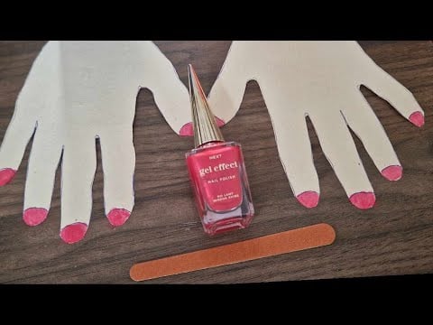 ASMR Paper Hands -- Painting your nails .. with relaxing Rain sounds in background
