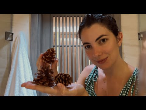 ASMR Massagem com pinhas para você arrepiar as costas e lombar 