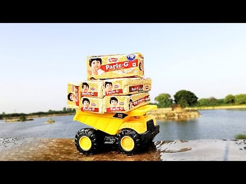 Fully Loaded parle G Triper Jump Big River | gadi wala video | tractor