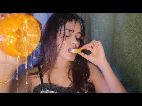ASMR juicy & Tangy Mukbang 🍋 ( eating sound and weird faces 🥴) 