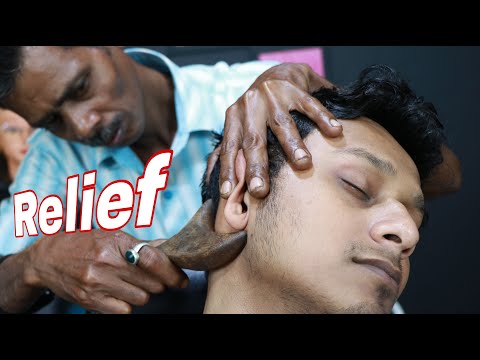 Uncle Barber Doing Head Massage And Forehead Tapping ASMR For Headache Relief | Neck Cracking ASMR