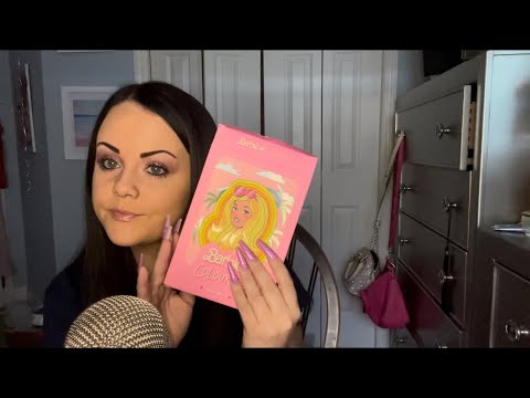 ASMR tapping on Malibu Barbie palette + whispered rambles