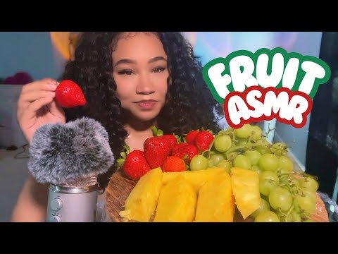 Fresh Fruit ASMR Eating Sounds🍓🍍🍇