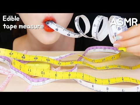 ASMR EDIBLE TAPE MEASURE ASMR EDIBLE RULER ASMR PRANK ASMR EDIBLE PAPER ASMR 📏