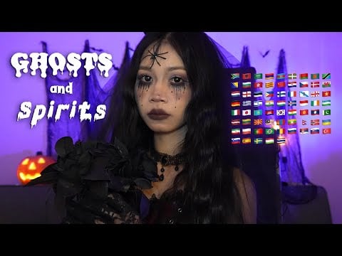 ASMR Ghost Bride Whisper Folklore Ghosts and Spirits in 70 Languages 👰🏻‍♀️👻🍬 | Happy Halloween! 🎃