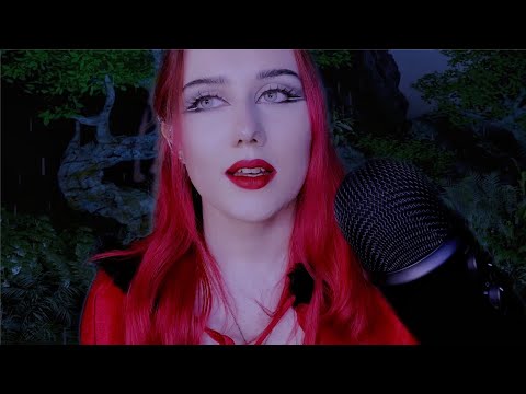 ASMR Vampire Girlfriend RP🦇🍷 ( Rain , Forest Sounds , Latex , Fabric Scratch , Soft Spoken ) 🍃