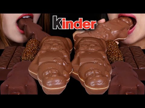 ASMR GIANT KINDER CHOCOLATE SANTA, MINT CHOCOLATE ICE CREAM BARS, BUBBLY CEREAL TREAT, CRUNCH BAR 먹방