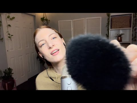 Asmr brushing your face, fluffy brush #shorts