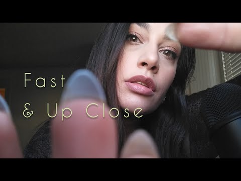 Fast & Aggressive ASMR Up Close Hand Movements & Inaudible Whispering