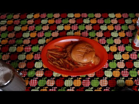 Eat Flounder Sandwich ASMR Eating Sounds