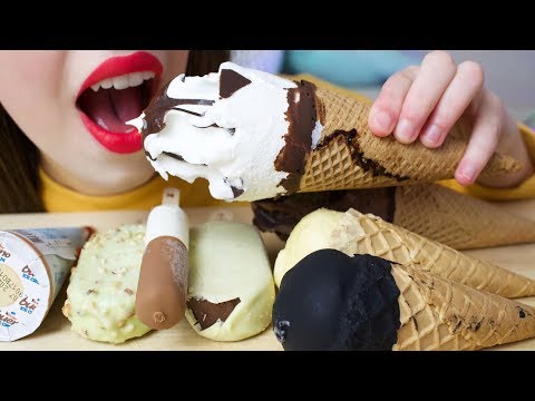 ASMR CORNETTO KING CONE + Kinder Chocolate Ice Cream (CRUNCHY & SOFT Eating Sounds) No Talking