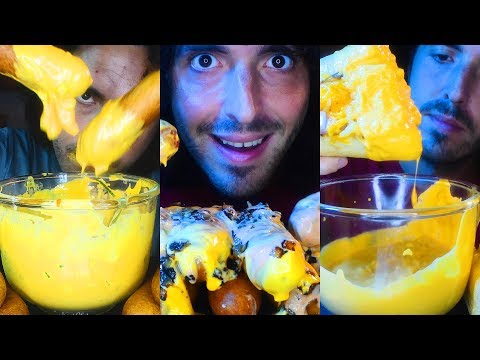 ASMR Eating TOO MUCH CHEESE SAUCE For 1 Hour No Talking 먹방