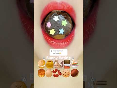 brown🤎 emoji food eating (sped up) 갈색 이모지 입술 먹방 asmr mukbang
