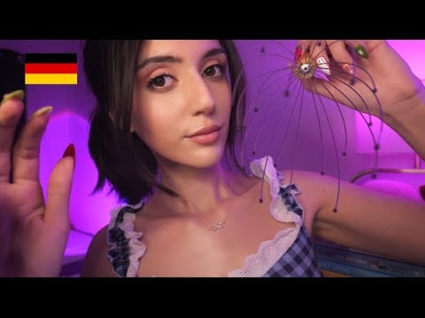 ASMR in GERMAN! ~ tingly head massage & whispering