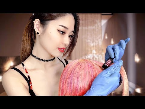 [ASMR] Sleep Inducing Hair Dye with Hair Chalk