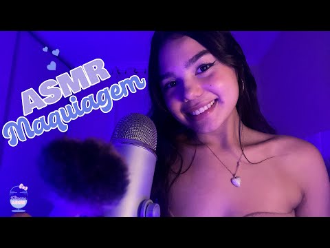 ASMR | MAQUIAGEM RELAXANTE PARA VOCÊ DORMIR MUITO BEM 😴💜