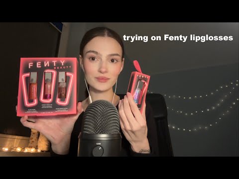 ASMR trying limited edition Fenty lip glosses