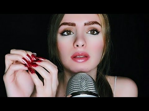 ASMR Mouth Sounds + Nail Tapping/ Lipgloss Application 💋