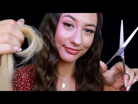 ASMR Relaxing Haircut Roleplay ✂️ Layered Sounds ~ brushing, shampoo massage & cutting