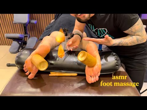 ASMR Foot Massage with Fire Cupping🔥